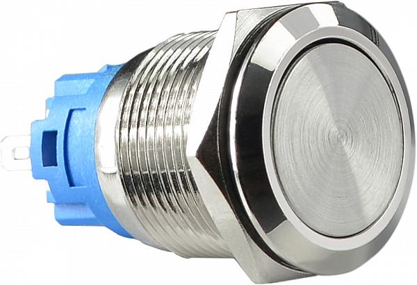 Кнопка плоская АСКО-Укрем TYJ 19-311 1NO+1NC металлическая без подсветки с фиксацией 19 мм (A0140010110)