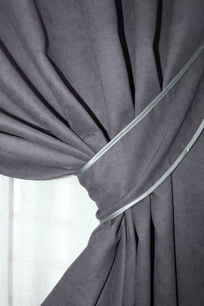 Комплект штор SPARTA микровелюр 1,5х2,7м2 шт. Темно-серый - фото 4 Комплект штор SPARTA микровелюр 1,5х2,7м2 шт. Темно-серый - фото 4