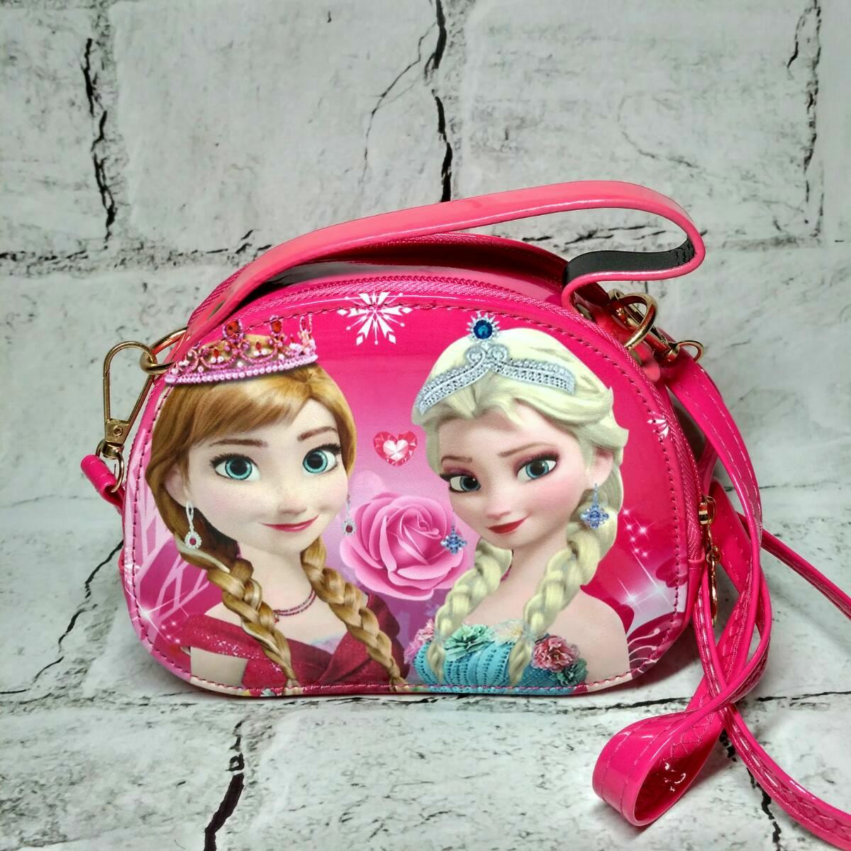 Сумочка дитяча для дівчинки лакова з ремінцем Ельза 15х12х5 см Малиновий (731-5) - фото 1