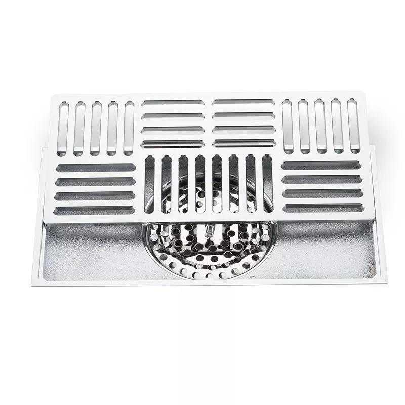 Трап душевой вертикальный Gappo сухой затвор латунь 10х20 см Хром (G82050)