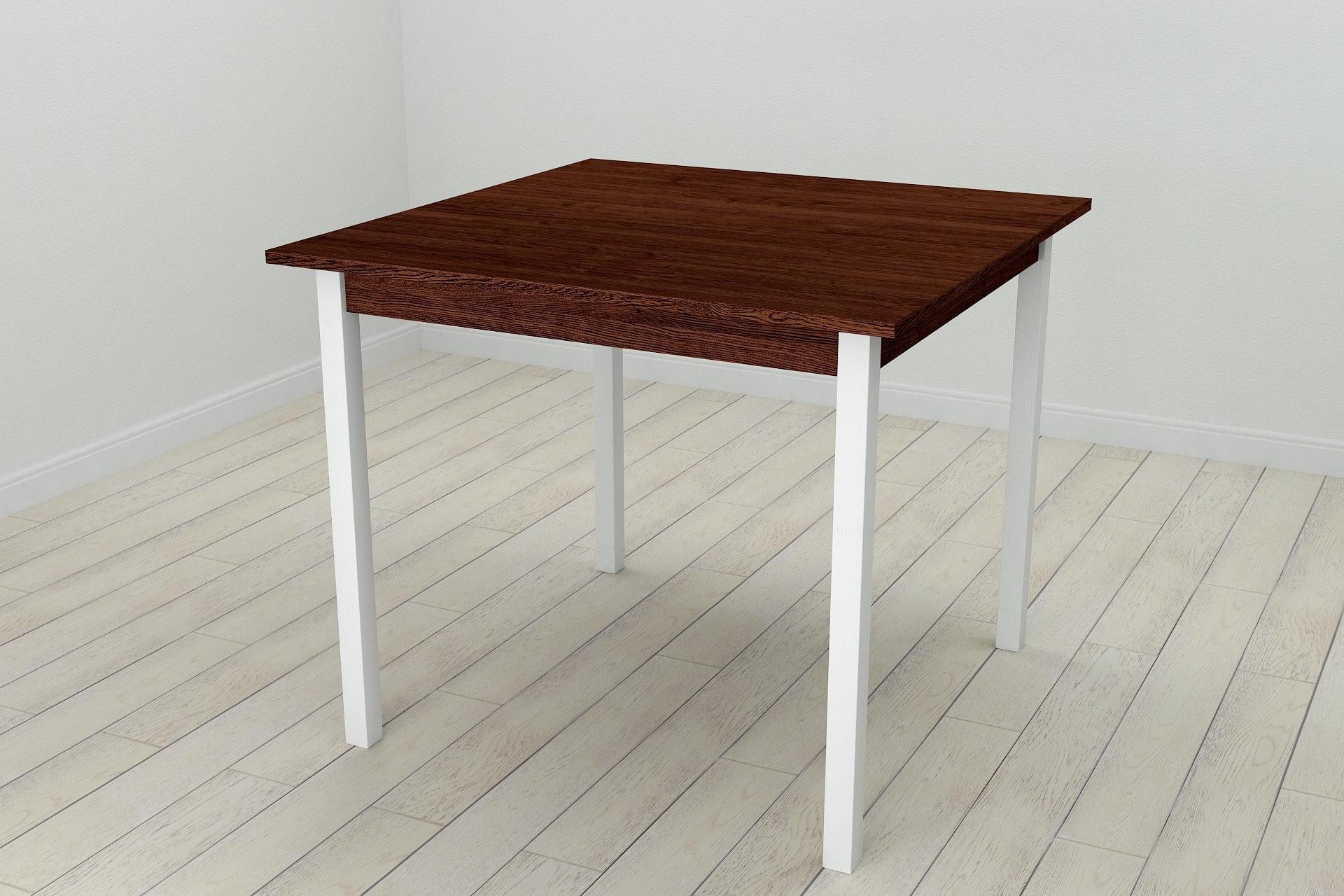 Обеденный стол Ferrum-decor Диего ДСП 16 мм 75x80x80 см Белый/Венге (FRD-105615)