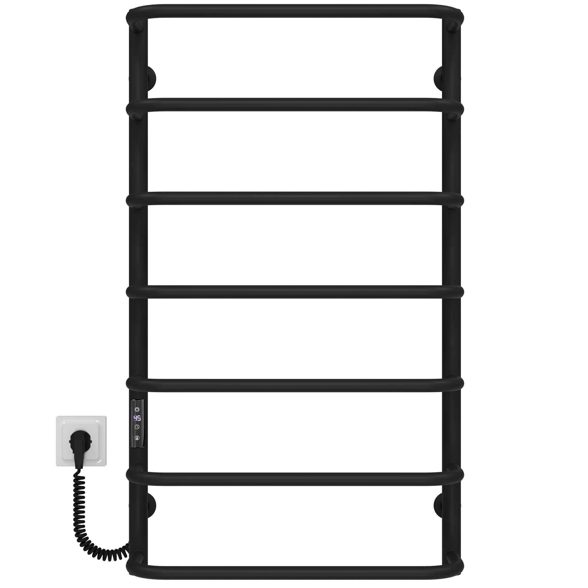 Рушникосушарка електрична Deffi Стандарт П7 JD03 ліве підключення нержавіюча сталь 500х900 мм Чорний (C.SS.90.50.7.E.B.L.1)