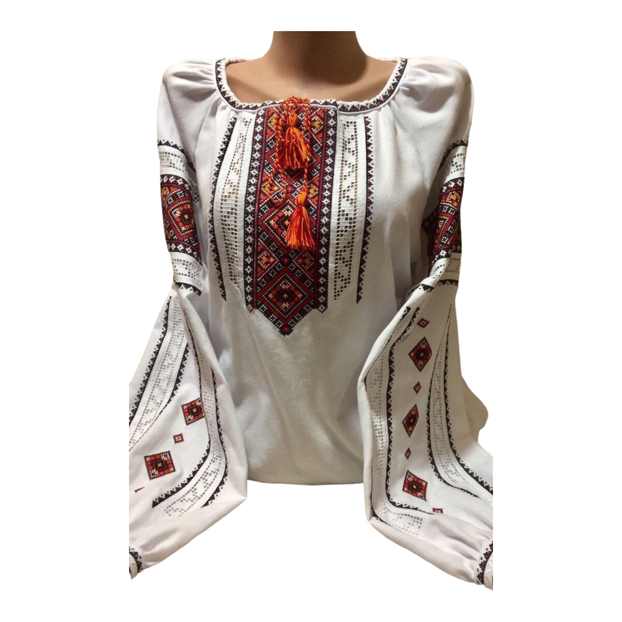 Женская вышиванка с длинным рукавом 3XL Белый (31443XL-60)