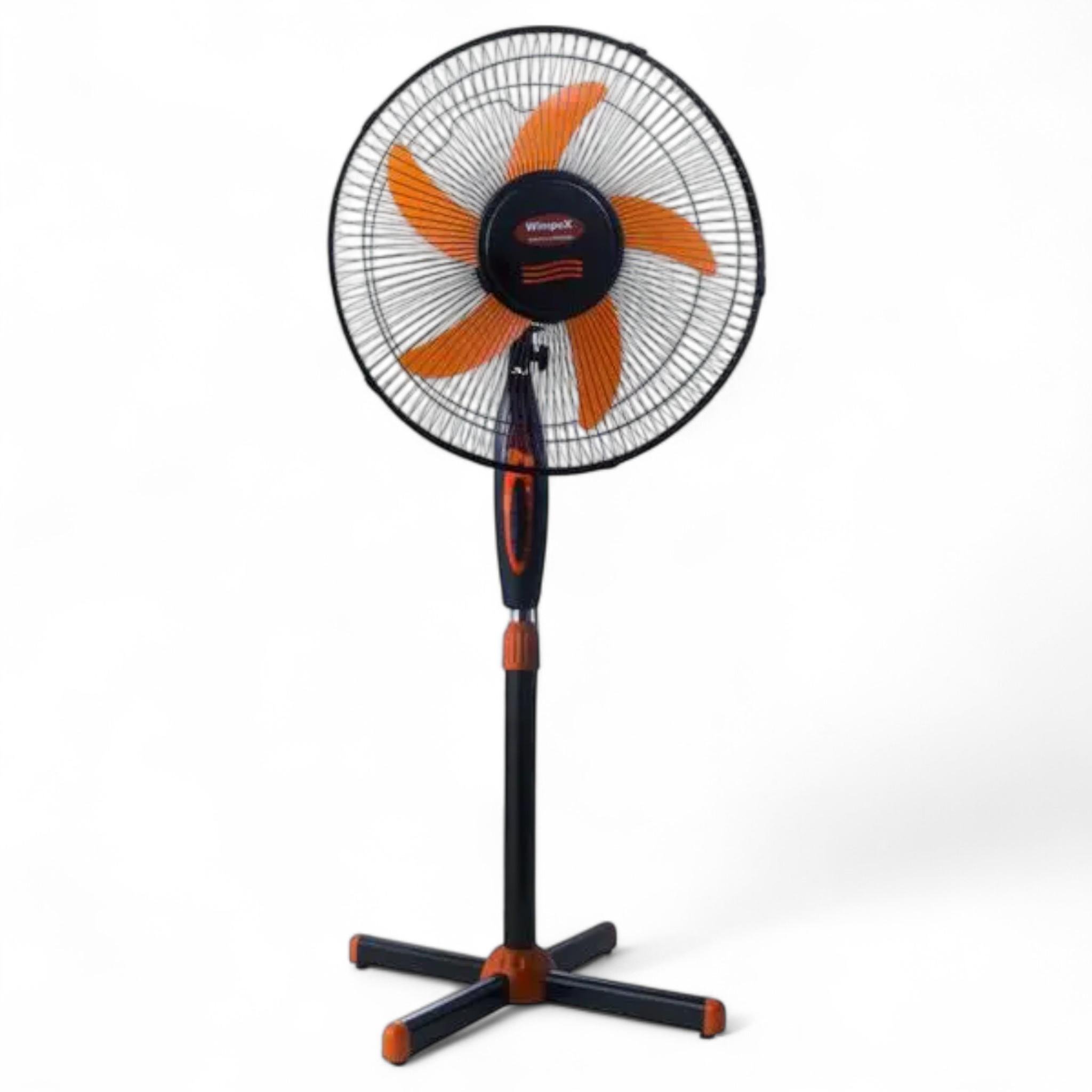 Вентилятор напольный Wimpex 1612 100 Вт лопастей 3 скорости 40 см Black/Orange (V_WX-1612Black)