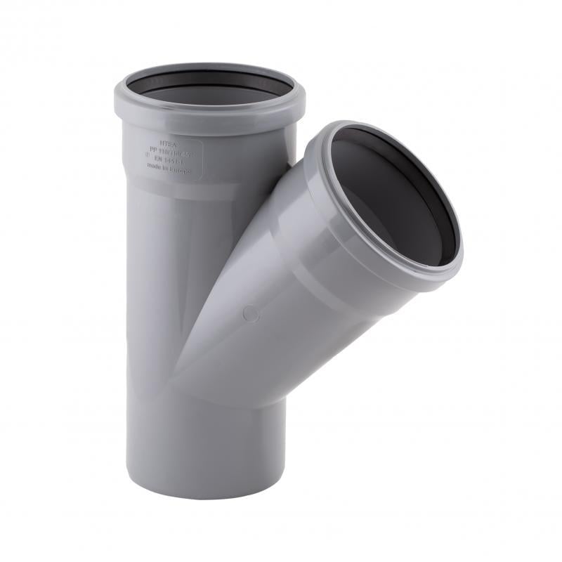 Тройник PPR канализационный TA Sewage 110 45° Тройник PPR канализационный TA Sewage 110 45°