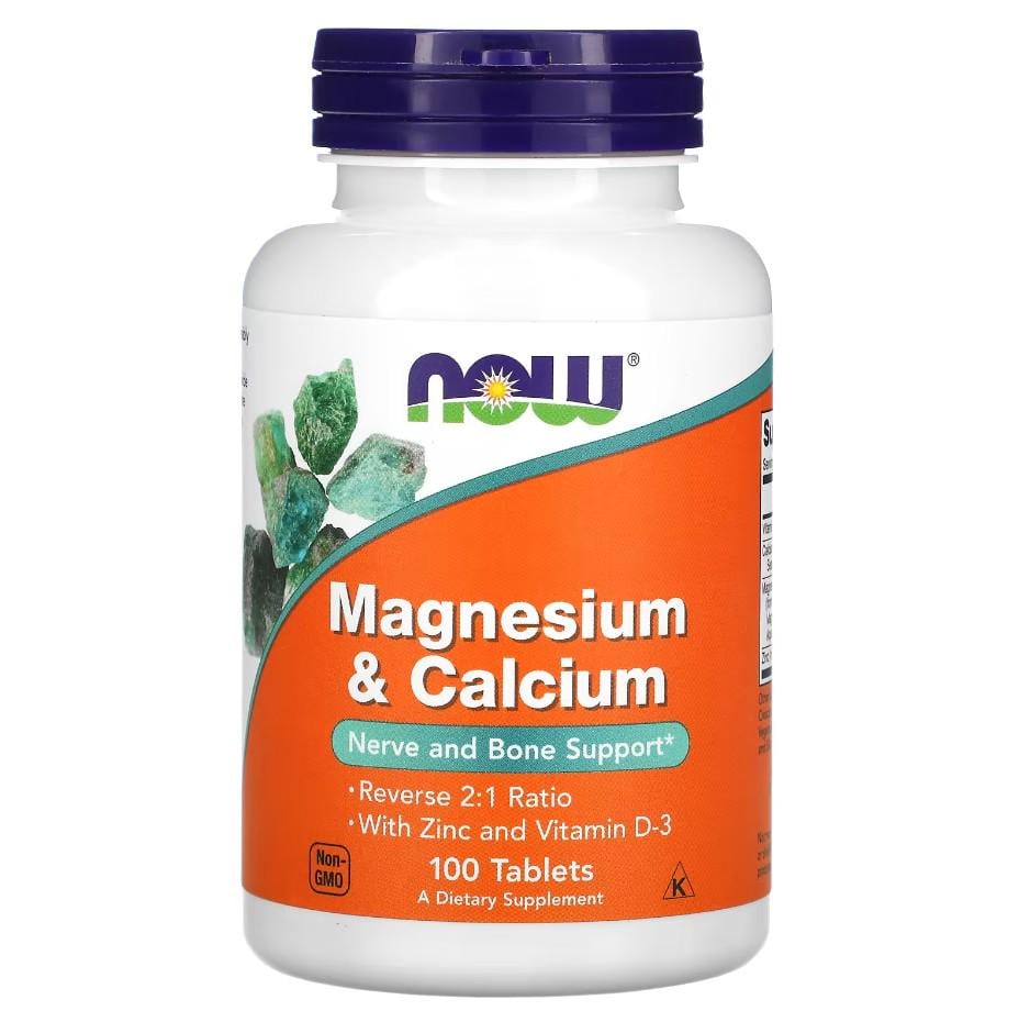 Вітаміни Now Foods Magnesium & Calcium 100 таблеток