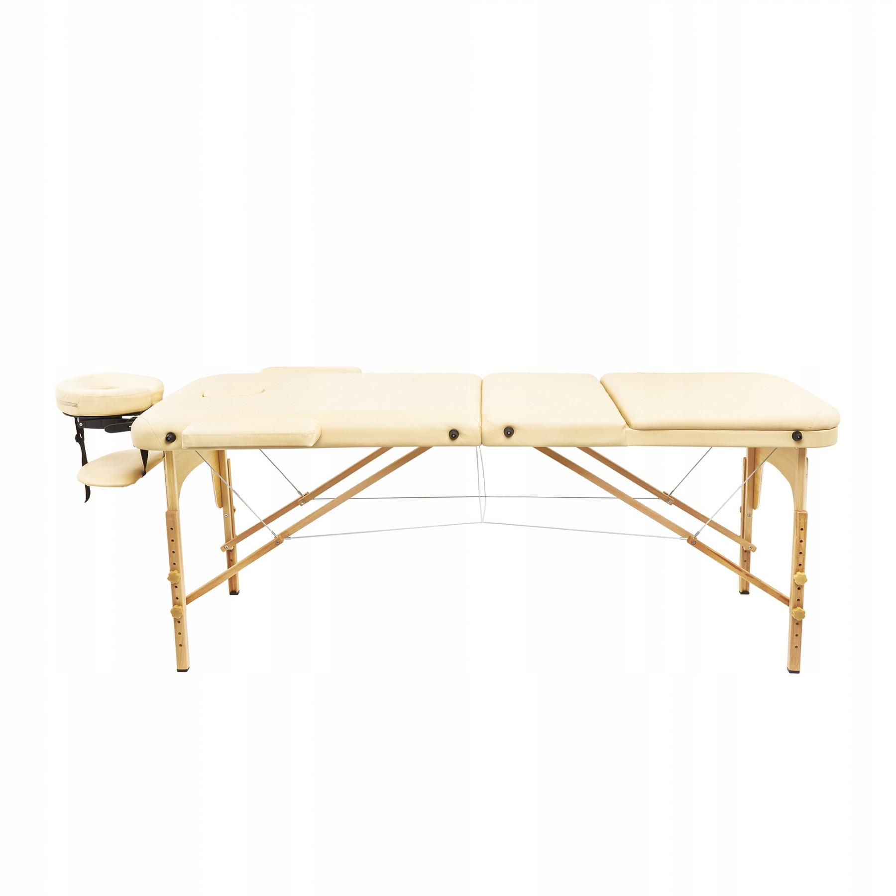 Массажный стол складной 4fizjo Massage Table+ Wood W60 Beige (39444) - фото 5