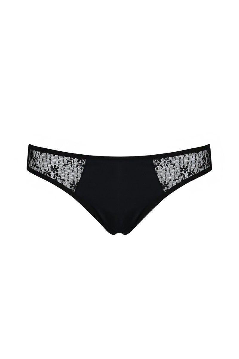 Трусики-сліпи з мереживною сіточкою Passion Dina Thong S/M Black