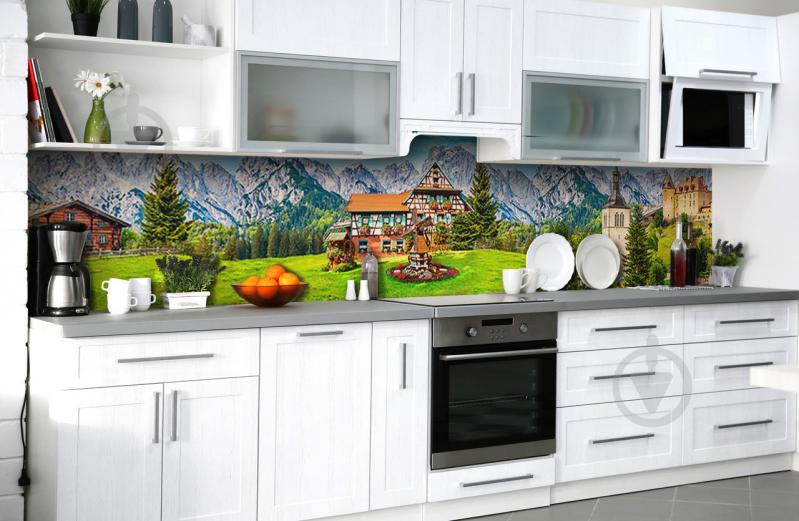 Скинали на кухню Zatarga «Альпійське життя» 600х2500 мм вінілова 3Д наклейка кухонний фартух самоклеюча
