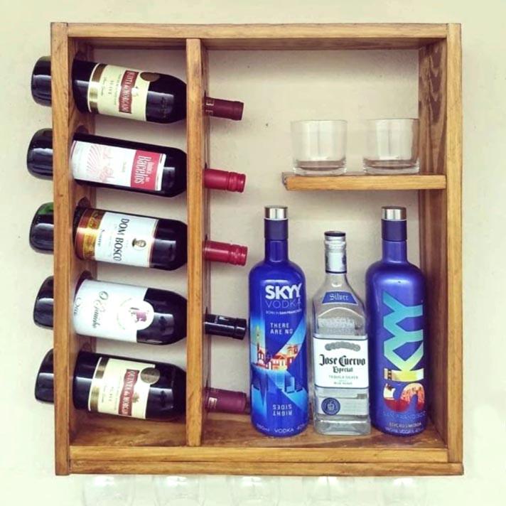 Полка для вина настенная из дерева Варати Сиена (ПНК-020405)