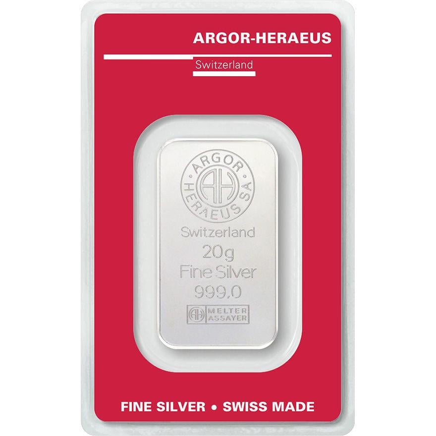 Серебряный слиток Argor-Heraeus 20 г