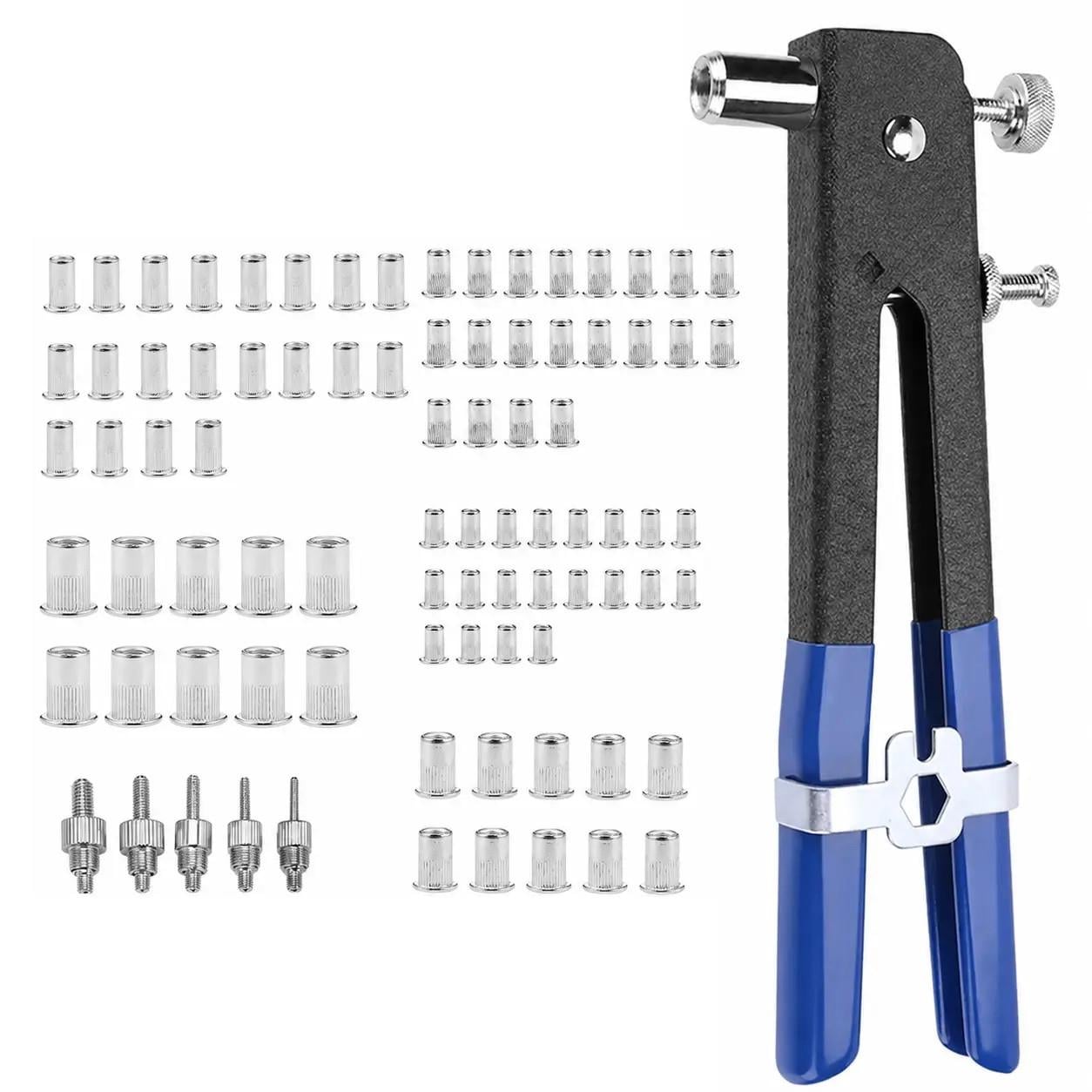 Заклепник ручний RIVTOOL RIVTOOL-1 для різьбових заклепок M3-M8 та 80 заклепок Blue/Black (3_08332)