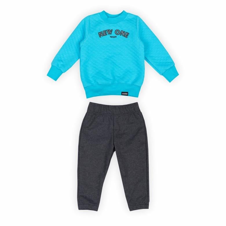 Костюм детский для мальчика Gabbi KS-24-14 80 см Бирюзовый/Антрацитовый (13908)