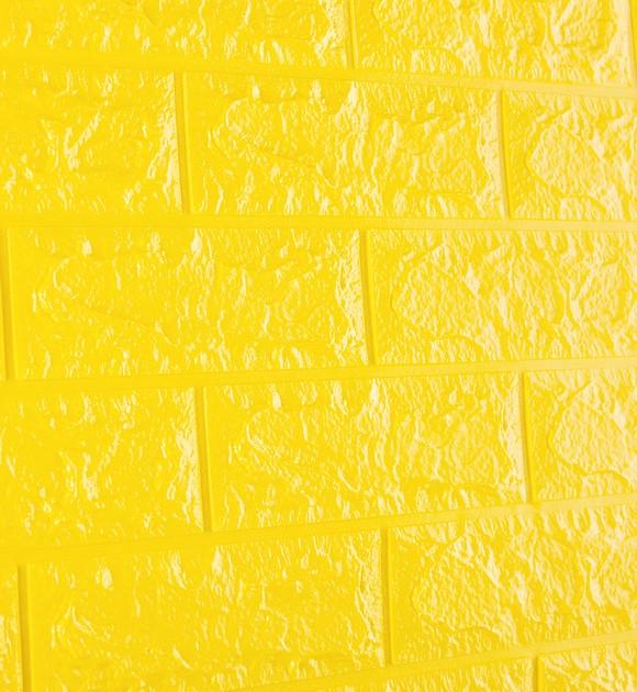 3D-панель самоклеюча декоративна під цеглу 700х770х3 мм Жовто-лимонний (BN3-026) - фото 2 3D-панель самоклеюча декоративна під цеглу 700х770х3 мм Жовто-лимонний (BN3-026) - фото 2