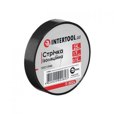 Лента изоляционная Intertool IT 0026 17х0,15 мм 25 м 10 шт. Черный (IT-0026 )