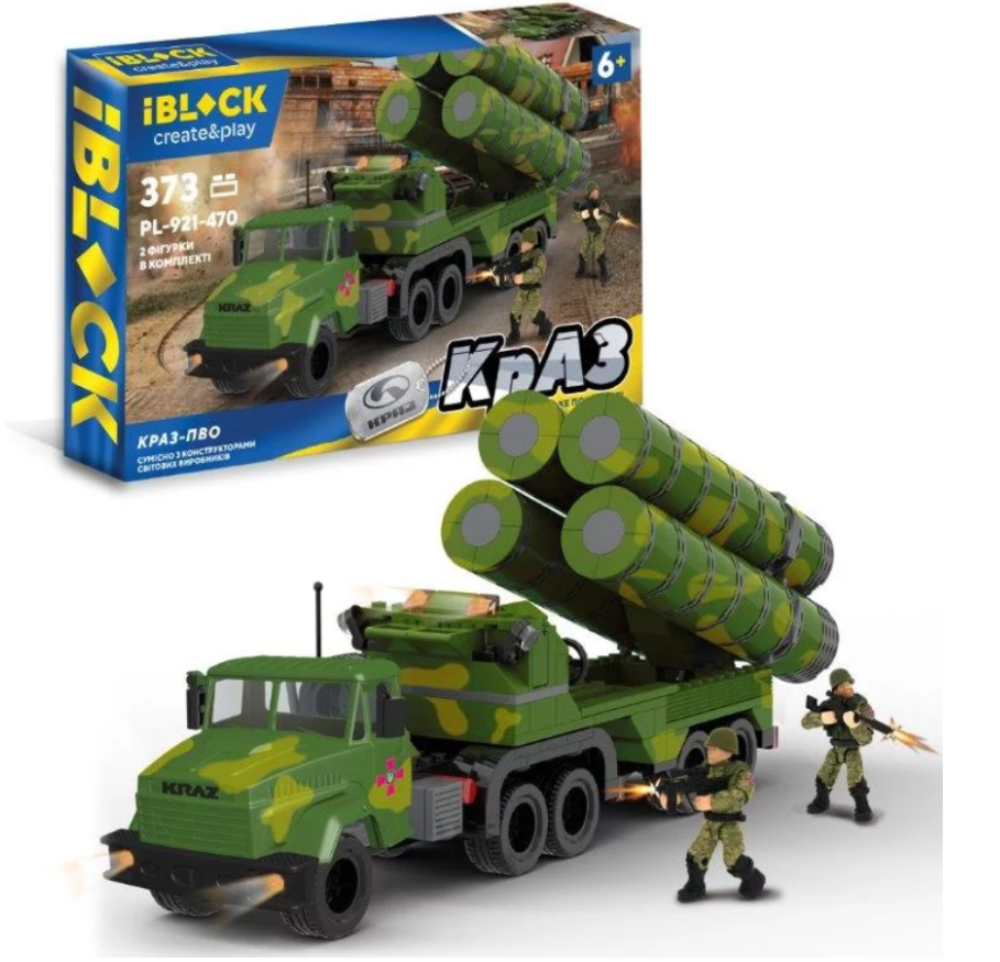 Конструктор Iblock Армия КрАЗ ПВО 373 дет.