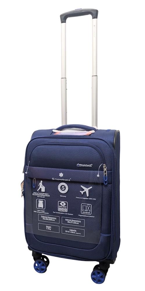 Чемодан малый для ручной клади Snowball 48203 жаккард-полиэстер S Темно-синий