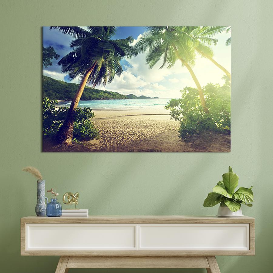 Настінний декор картина на холсті для інтер’єру Барвистий вид острова на море 51x34 см (420-1)