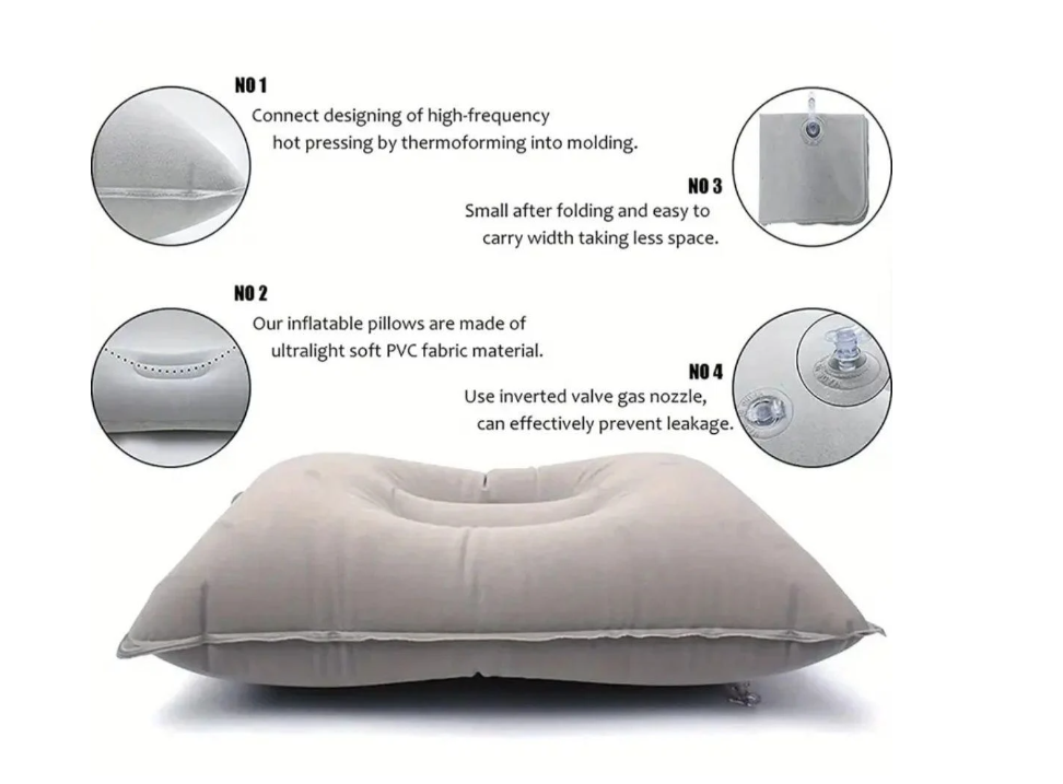 Подушка надувна для кемпінгу і в дорогу Синій (1401/2) - фото 5