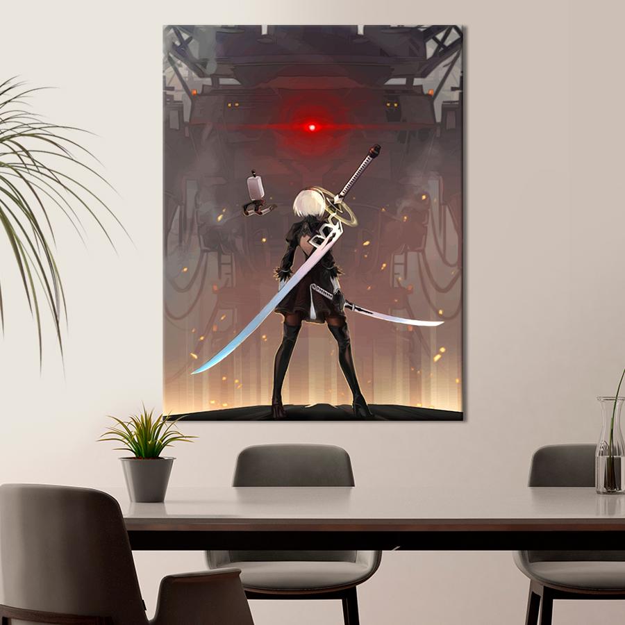 Настенний декор Боевой андроид из игры NieR: Automata 80x60 см (YA-19)