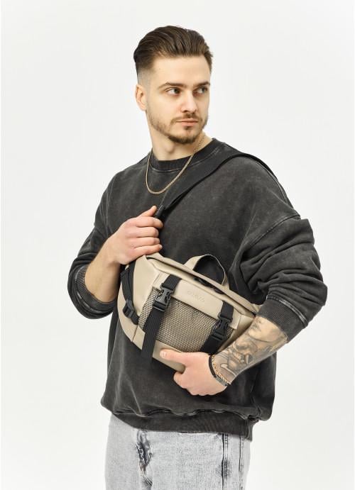 Поясна сумка чоловіча Sambag з натуральної шкіри Сірий (1007038721)
