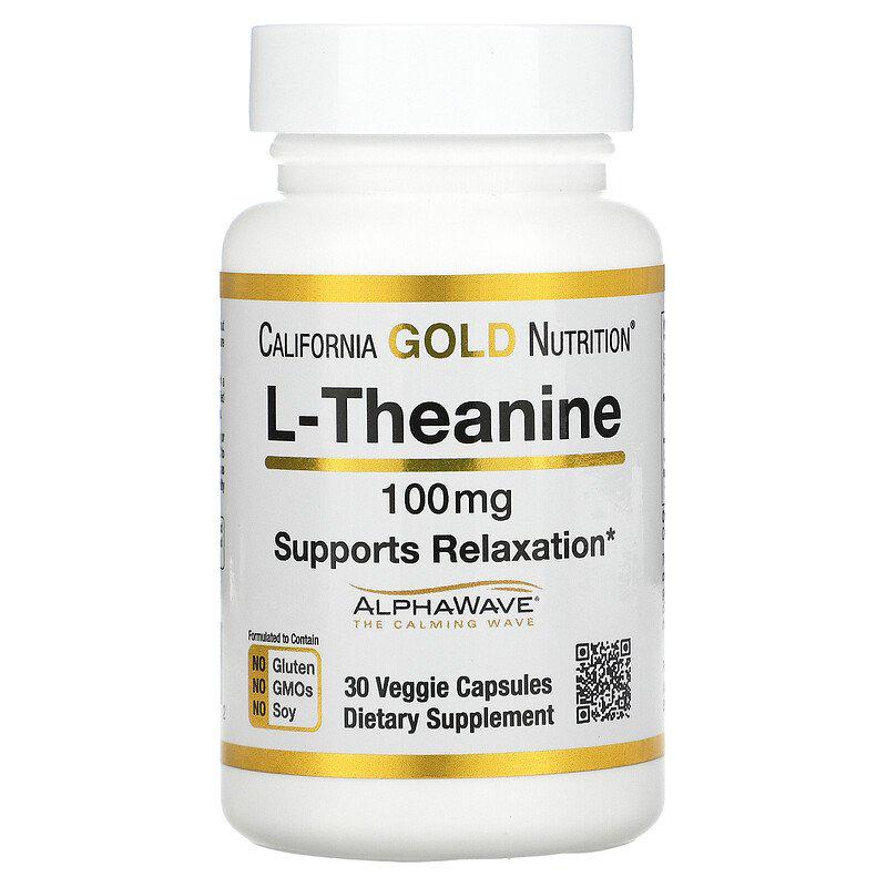 L-Теанин California Gold Nutrition L-Theanine 100 мг 30 капсул (1003294548)