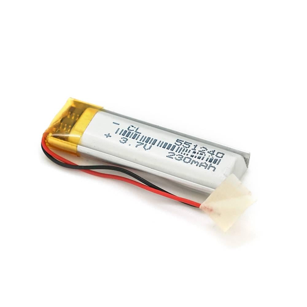 Акумулятор літій-полімерний 5,5х12х40 мм Li-ion 3,7В 230 мА/год