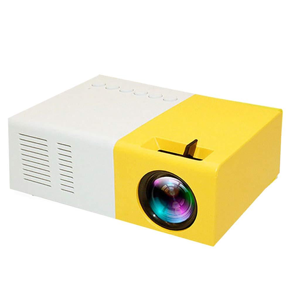 Проєктор міні мультимедійний з динаміком HY 300 Біло-жовтий Проєктор міні мультимедійний з динаміком HY 300 Біло-жовтий