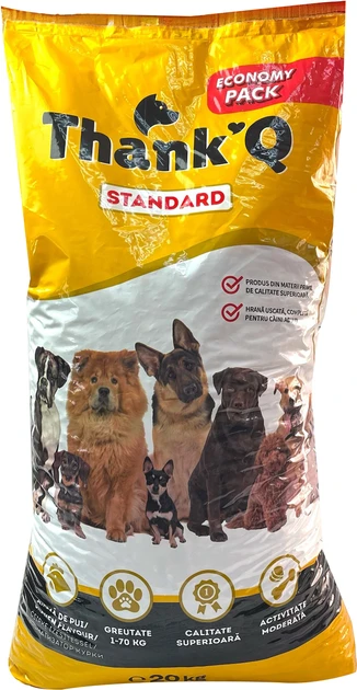 Сухой корм для взрослых собак всех пород ThankQ Standart с курицей 20 кг