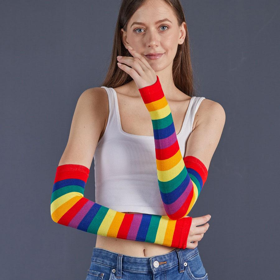 Мітенки у смужку One size Різнокольоровий (2670)