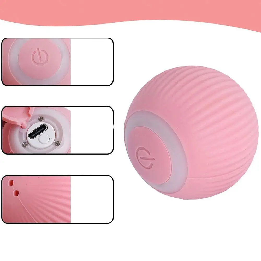 Мячик Smart интерактивный PetGravity для кошек и маленьких собак с USB Pink - фото 2