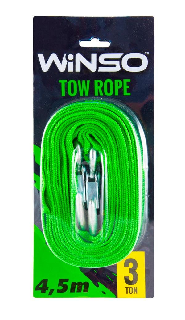 Буксировочный трос WINSO Tow Rop 3 т 4,5 м 133450 Зеленый (106831)