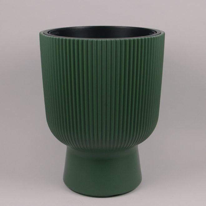 Горшок пластиковый Flora MILLY с вкладом 38 см Зеленый (94019)