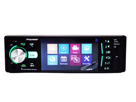 Автомагнітола Pioneer 4227 MP5 USB/microSD/FM/AUX екран 4,1" з Bluetooth 4x50 Вт
