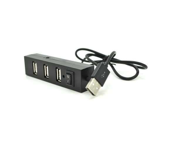 Мини-хаб Voltronic YT-HUB4-B USB 2,0 4 порта для подключения устройств Черный (626194)