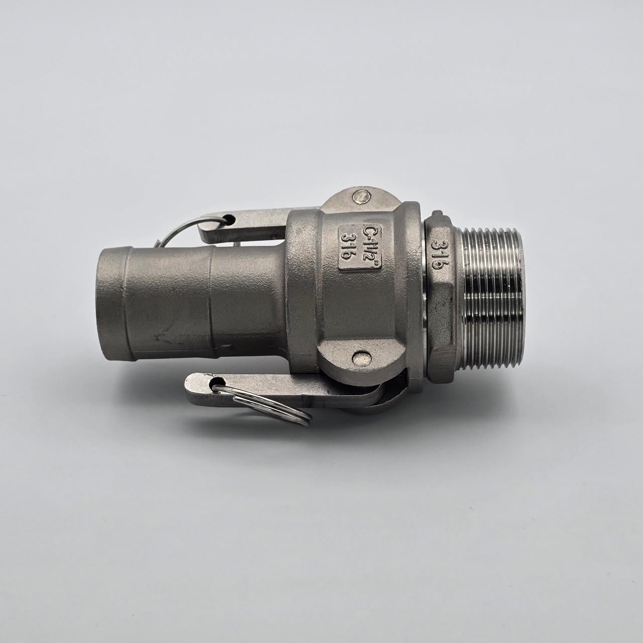 Комплект Camlock F+C 1 1/2" AISI 316 со штуцером с наружной резьбой и муфтой с елкой Ø 38 мм (35380272)
