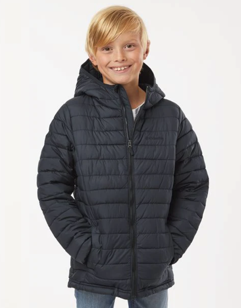 Куртка детская демисезонная для мальчика Columbia Powder Lite II Hooded Jacket 152-158 см L Черный (2090023010)