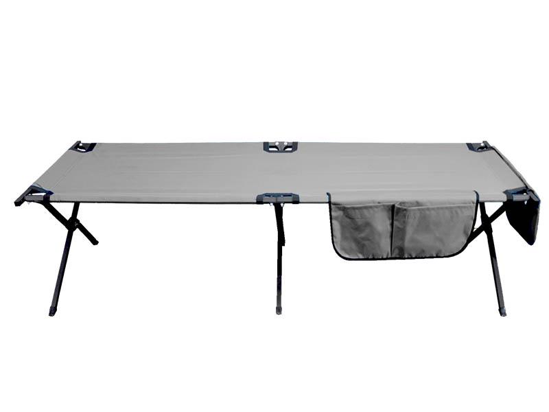 Раскладная раскладушка Kompred OL642/2 с чехлом и карманами Серый - фото 2