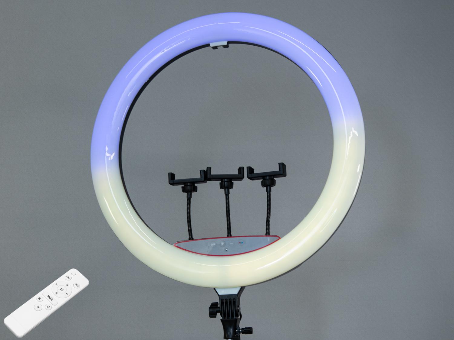 Кольцевая лампа RGB с пультом диаметром 56 см 60 Вт (SL-22RGB)