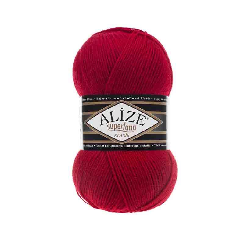 Пряжа Alize Superlana klasik 56 Червоний