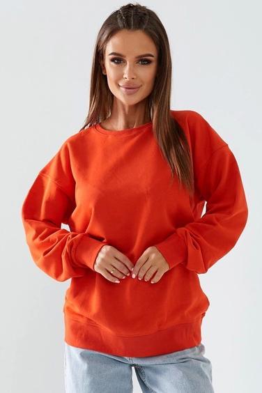 Світшот жіночий з тканини трикотаж петля S-L Кораловий (172757) - фото 2 Світшот жіночий з тканини трикотаж петля S-L Кораловий (172757) - фото 2