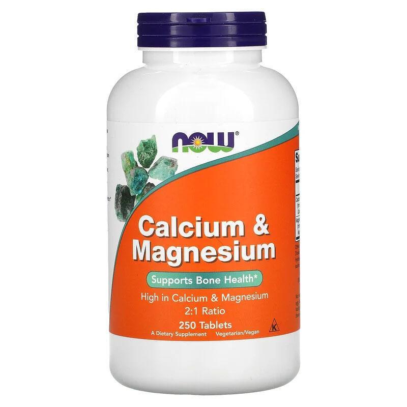 Кальций и магний Now Foods Calcium Magnesium для костей и сердца 250 таблеток
