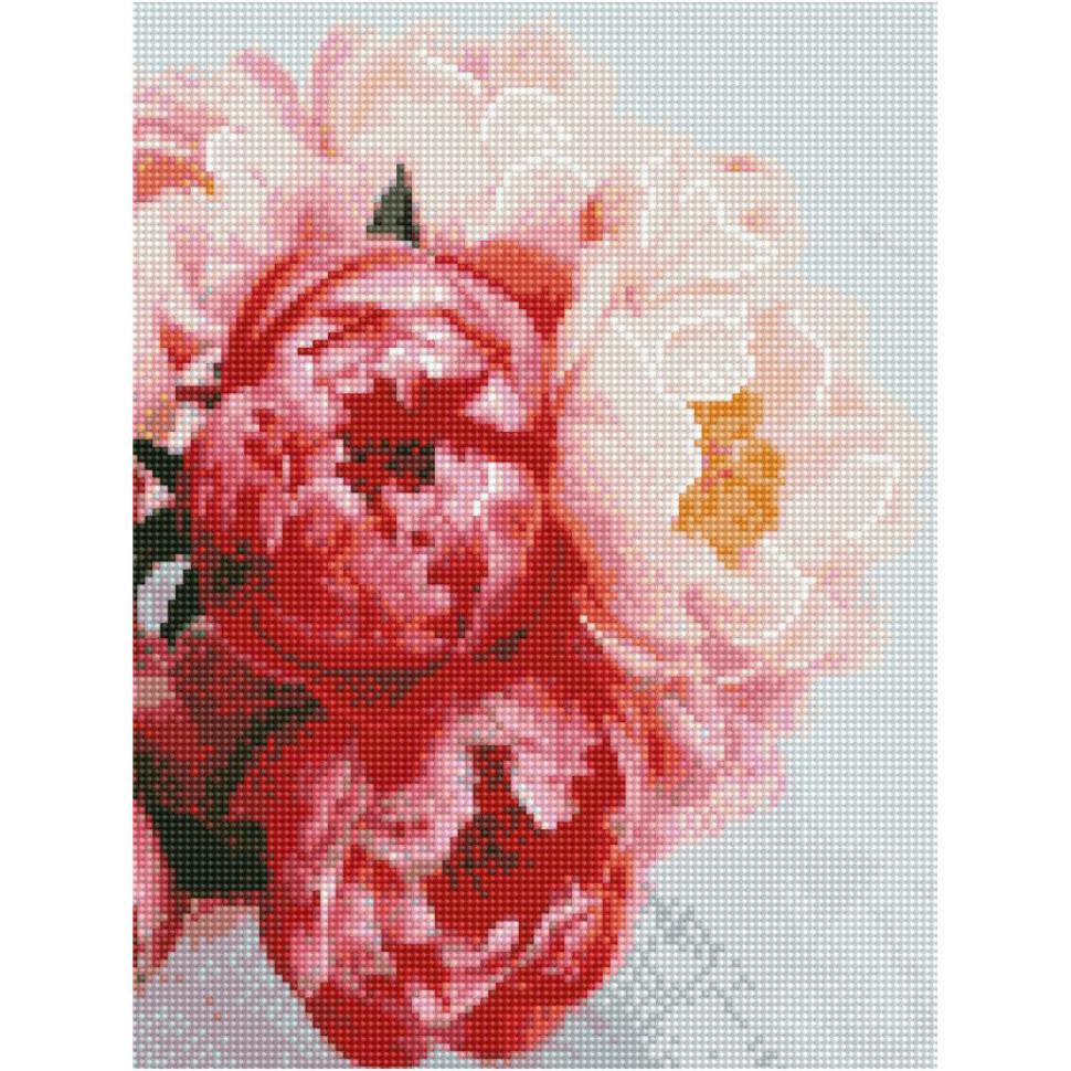 Алмазная мозаика Strateg "Цветущие пионы" 30х40 см (HX046)