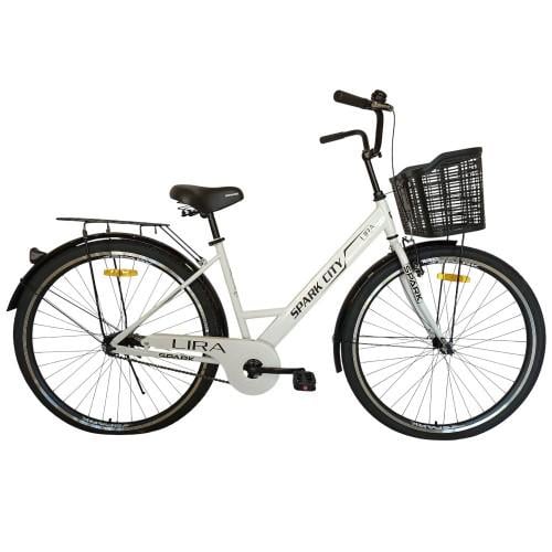 Велосипед Spark CITY LIRA колеса 28" сталева рама 18" з кошиком Молочний (000240042)