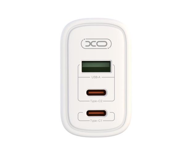 Устройство зарядное сетевое Xo CE04 PD 65W/QC 45W 2Type-C/1USB White - фото 3