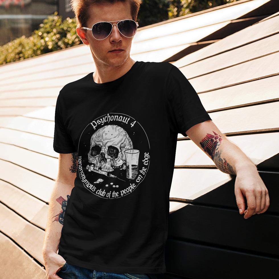 Футболка унисекс Psychonaut 4 Nonanonymus Club Of The People On The Edge 4XL Черный (0000012338)