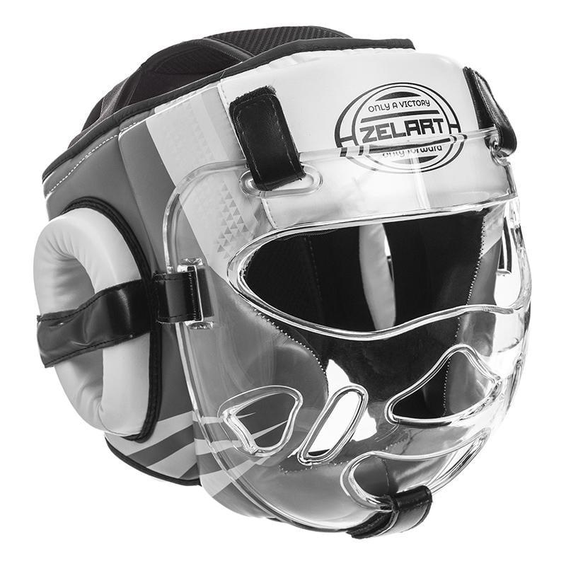 Шлем для единоборств Zelart BO-1360 S Черный/Белый (37363158)