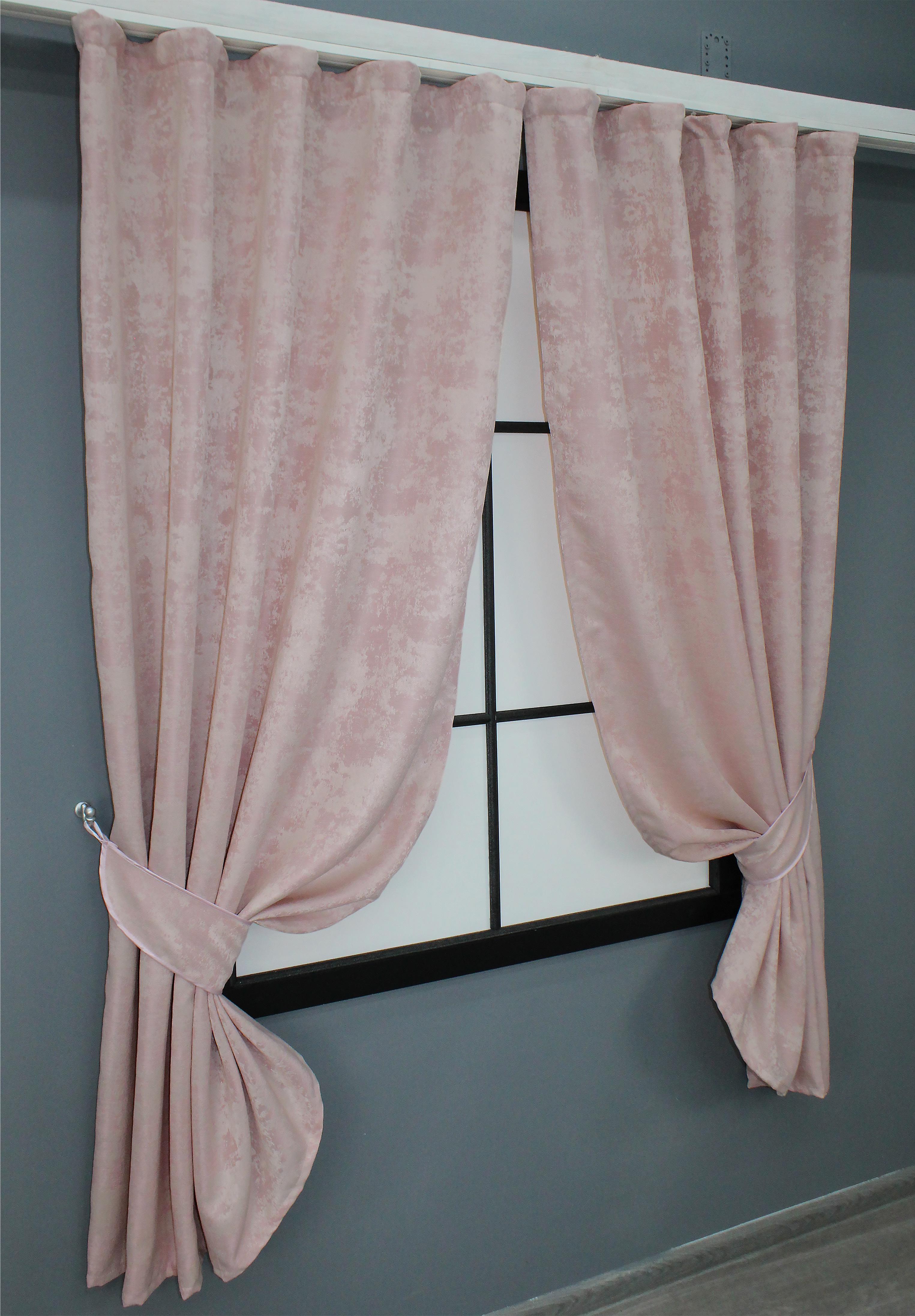 Комплект штор VR-Textil Sultan YL №1370ш жакард 130х170 см 2 шт. Блідо-рожевий (35-0090) - фото 2 Комплект штор VR-Textil Sultan YL №1370ш жакард 130х170 см 2 шт. Блідо-рожевий (35-0090) - фото 2