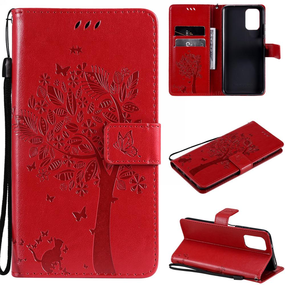 Чехол для Xiaomi Redmi 10 (рисунок кот и дерево) Red (23757-2D)