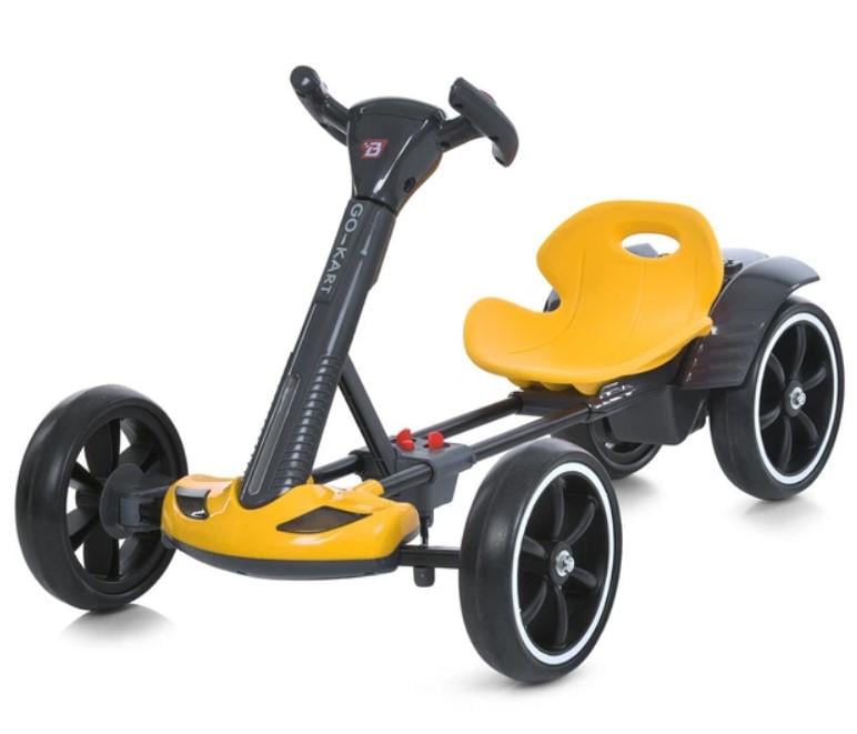 Детский складной электромобиль Go-Kart с аккумулятором электрокар до 50 кг Желтый (2104619473)